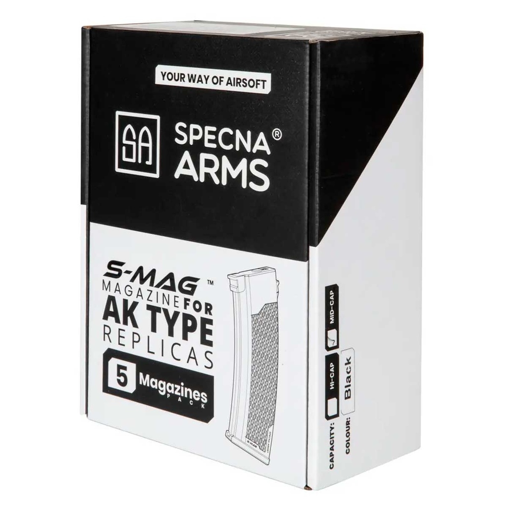 CARGADOR FUSIL SPECNA ARMS AK J-SERIES 175RDS 5PCS NEGRO
