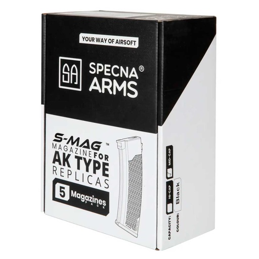 [SPE-05-032794-00] CARGADOR FUSIL SPECNA ARMS AK J-SERIES 175RDS 5PCS NEGRO