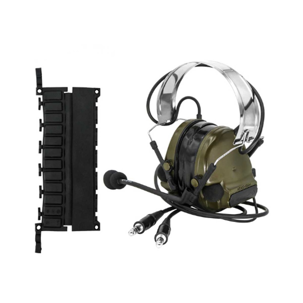 AURICULARES TAC-SKY COMTAC III DUAL PTT SILICONA VERDE