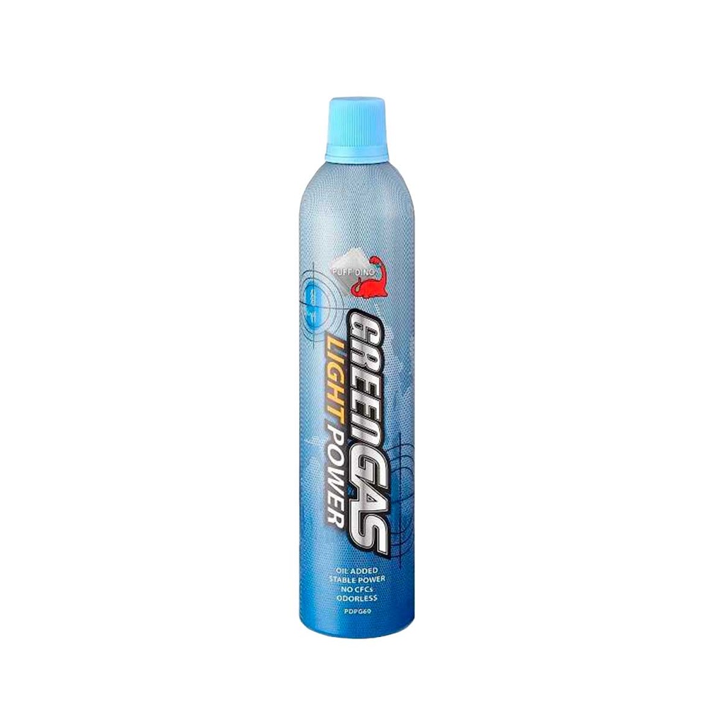 BOTELLA GAS PUFF DINO GREEN GAS-LIGHT 600ML C/SILICONA 9KG CELESTE