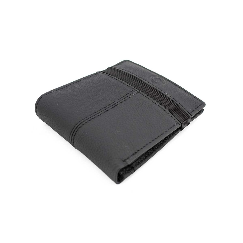 CARTERA PIEL CINTA ELASTICA NEGRA