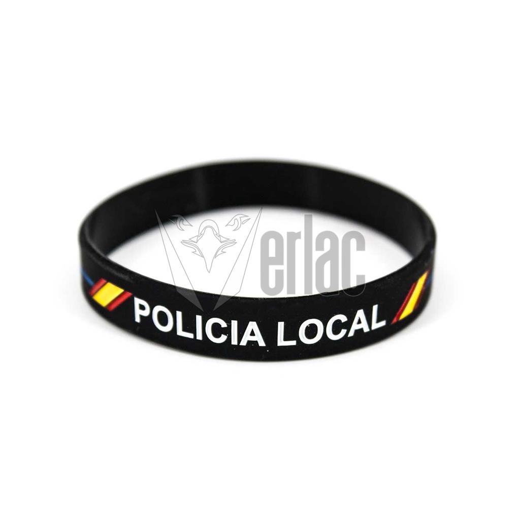 PULSERA GOMA POLICIA LOCAL NEGRA