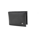 CARTERA PIEL ESCUDO METAL 7HL LATERAL NEGRA