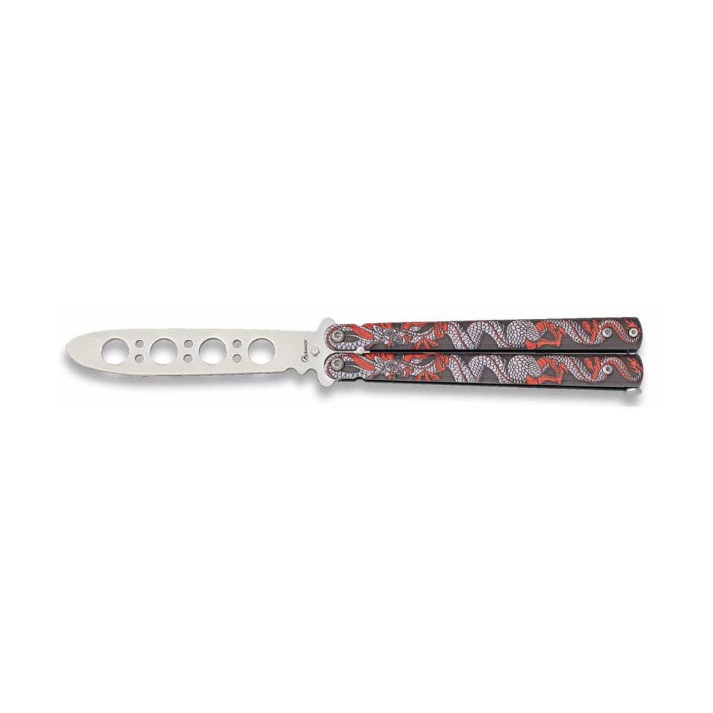 NAVAJA MARIPOSA ALBAINOX ENTRENAMIENTO SERPIENTE ROJA