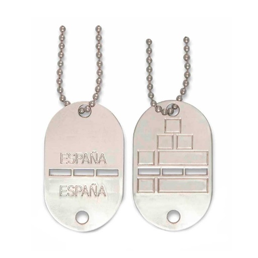 [09268] CHAPA IDENTIFICACION E.T. GRABADO LASER 1PCS PLATA