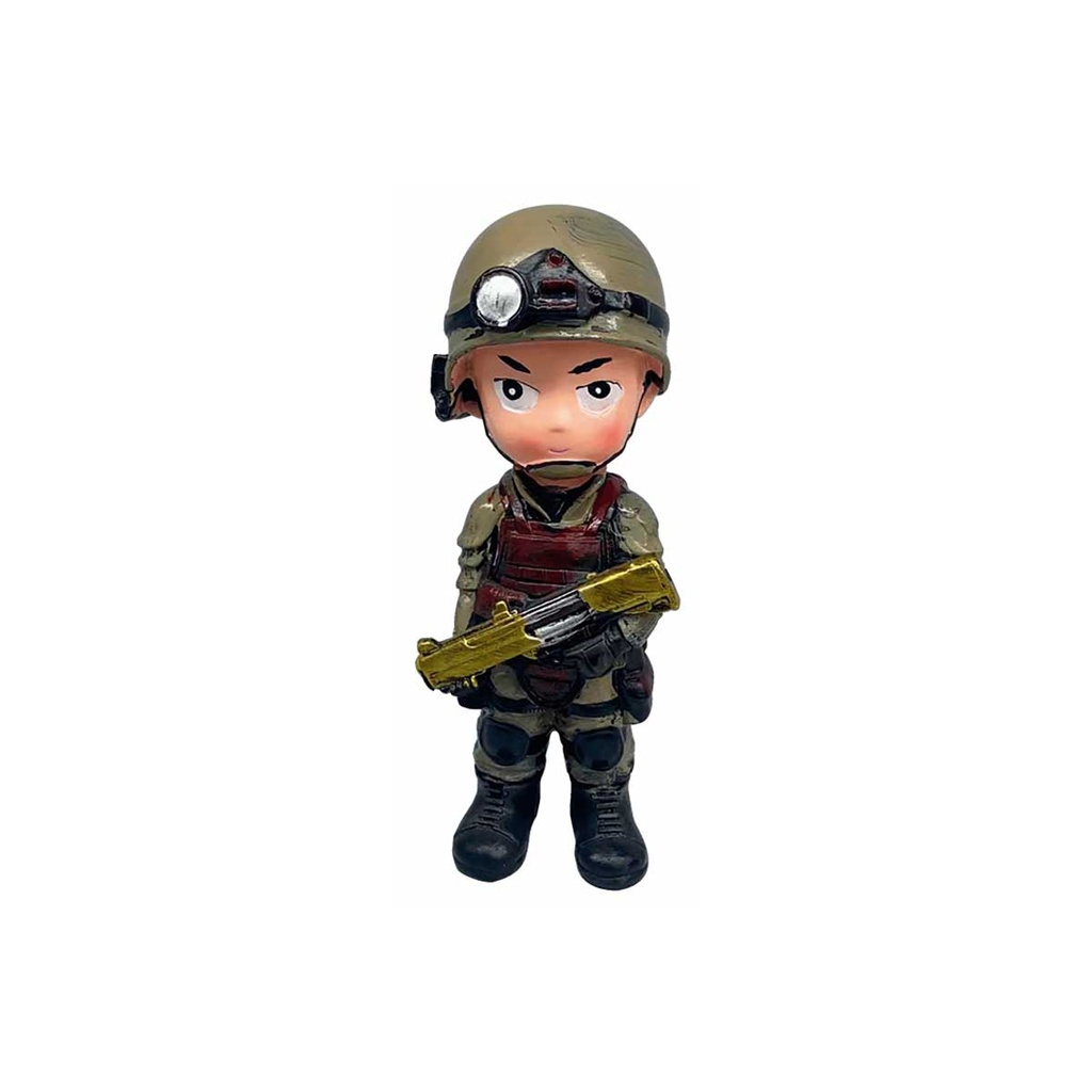 FIGURA RESINA SOLDADO CASCO FUSIL 16 CM