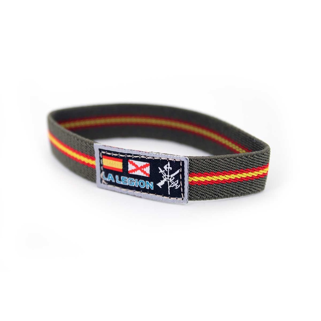 PULSERA LEGION ELASTICA ESPAÑA BORGOÑA CENTRO NEGRO VERDE
