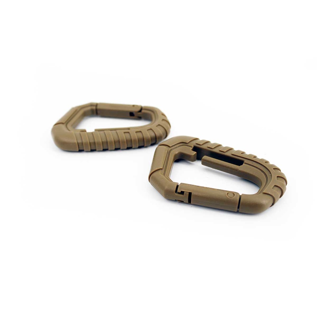 MOSQUETON IMMORTAL PVC TACTICO PEQ. 2PCS TAN