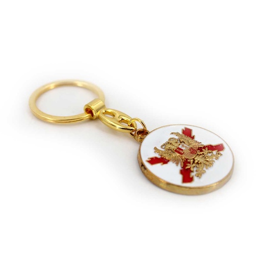 [DB-2236] LLAVERO BORGOÑA AGUILA REDONDO BLANCO-ROJO