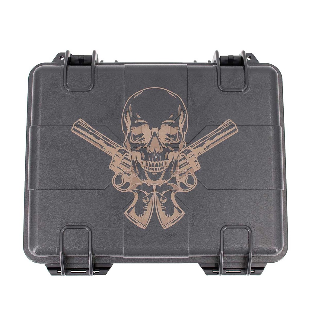 MALETIN RIGIDO FMA CALAVERA REVOLVER NEGRO