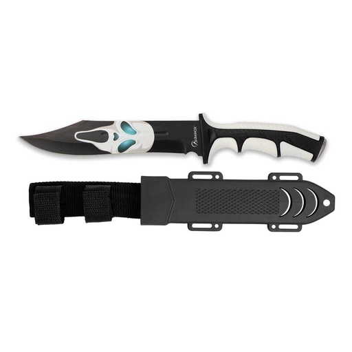 [32662] CUCHILLO ALBAINOX CALAVERA NEGRO-BLANCO