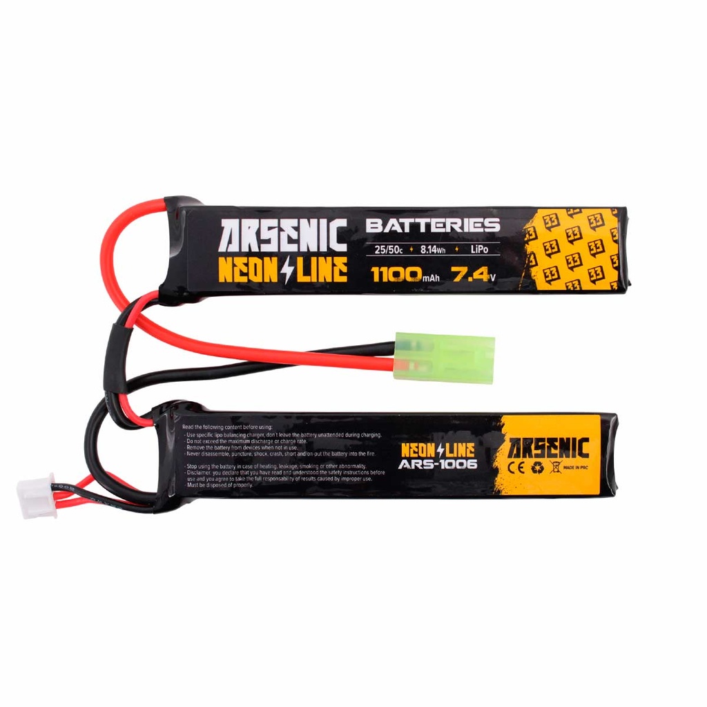 BATERIA ARSENIC PRO LIPO 7.4V 1100MAH 25C/50C 2STICK NEGRA