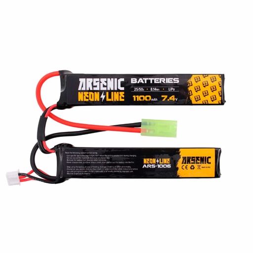 [ARS-1006] BATERIA ARSENIC PRO LIPO 7.4V 1100MAH 25C/50C 2STICK NEGRA