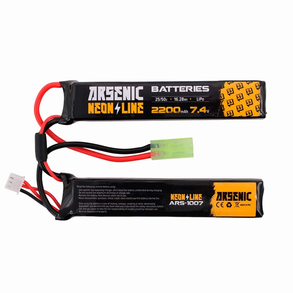 BATERIA ARSENIC PRO LIPO 7.4V 2200MAH 25C/50C 2STICK NEGRA
