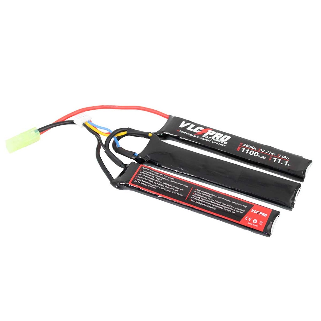 BATERIA VLC PRO LIPO 11.1V 1100MAH 25C/50C 3STICK NEGRA