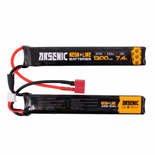 [ARS-1014] BATERIA ARSENIC PRO LIPO 7.4V 1300MAH 25C/50C 2STICK T-DEAN NEGRA