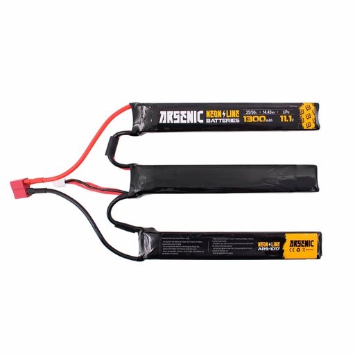[ARS-1017] BATERIA ARSENIC PRO LIPO 11.1V 1300MAH 25C/50C 3STICK T-DEAN NEGRA