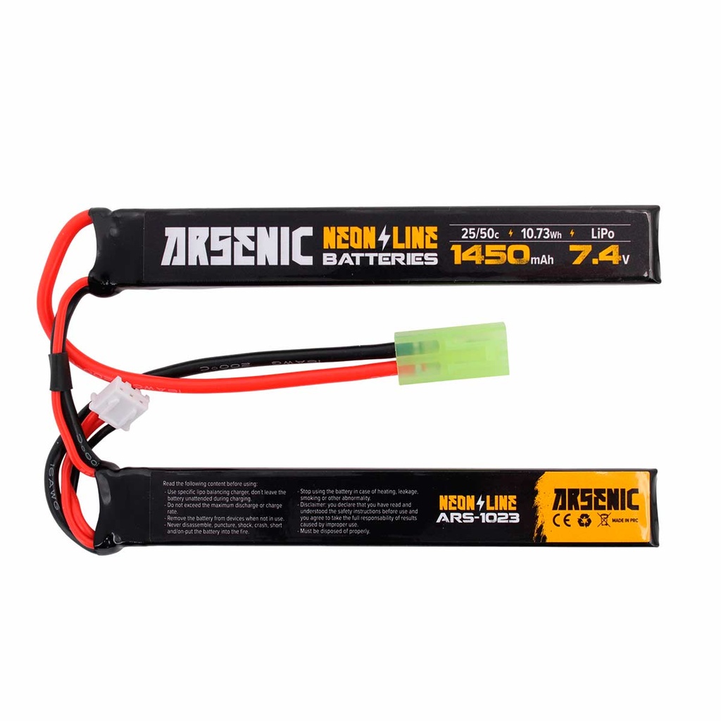 BATERIA ARSENIC PRO LIPO 7.4V 1450MAH 25C/50C 2STICK NEGRA