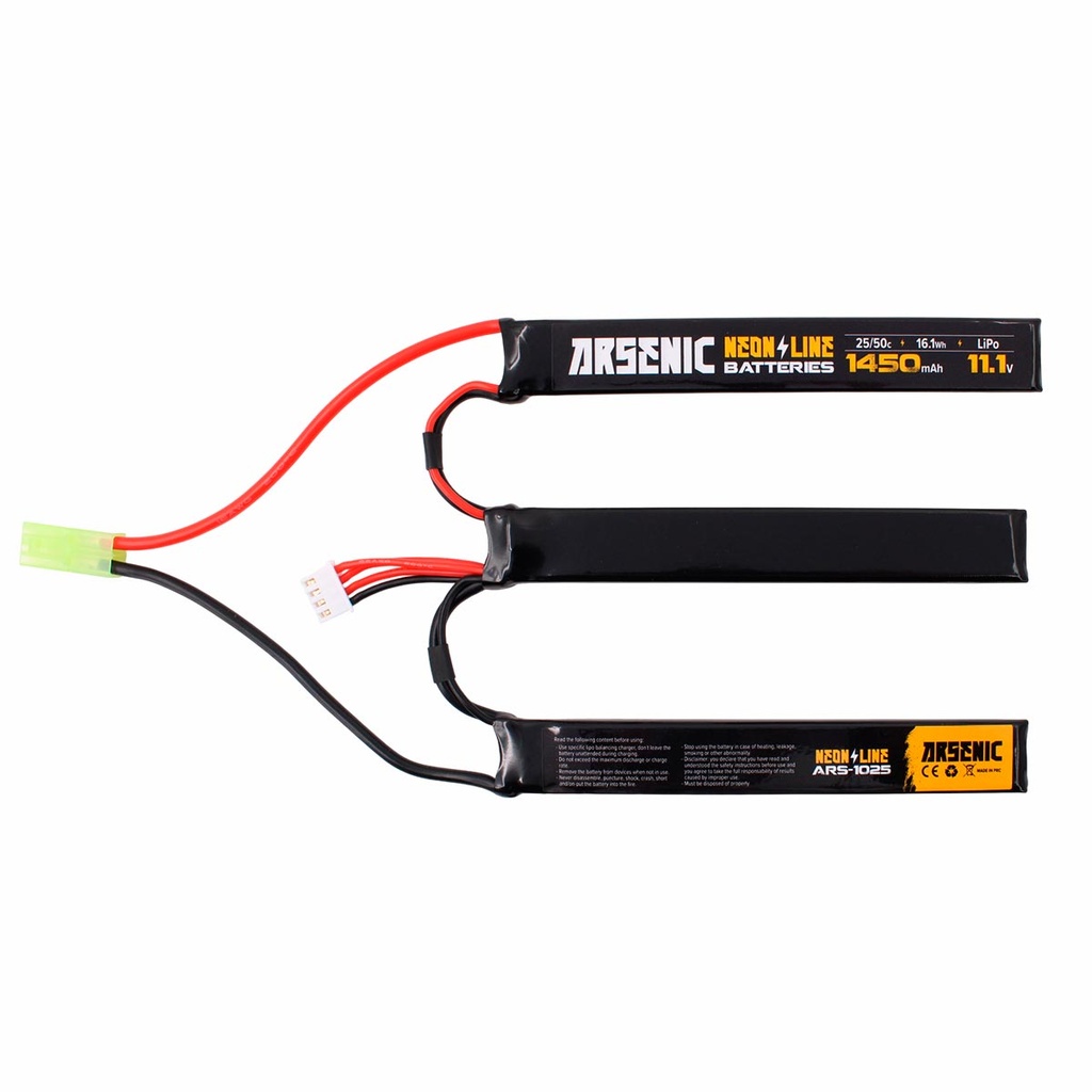 BATERIA ARSENIC PRO LIPO 11.1V 1450MAH 25C/50C 3STICK NEGRA