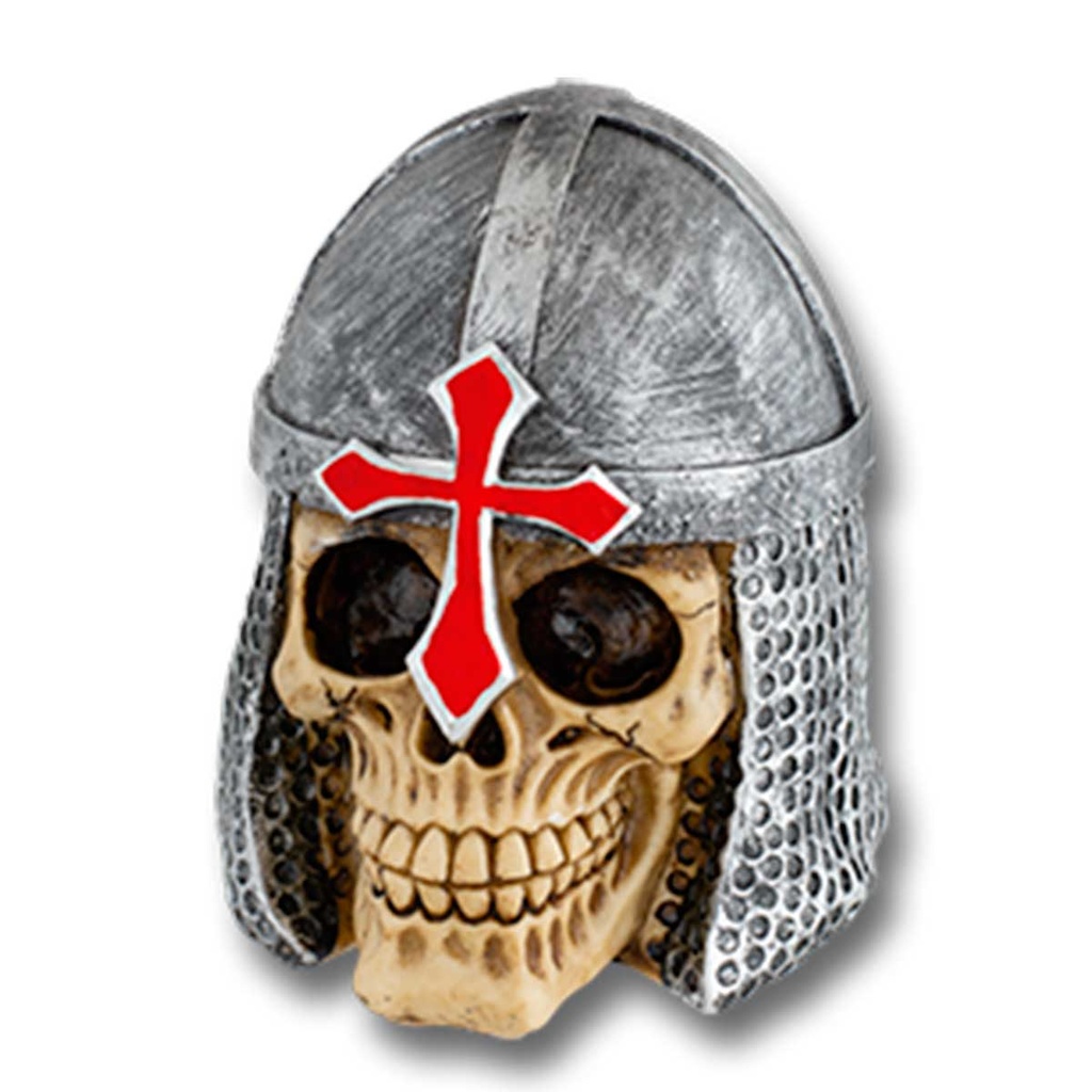 CALAVERA RESINA TEMPLARIO CRUZ