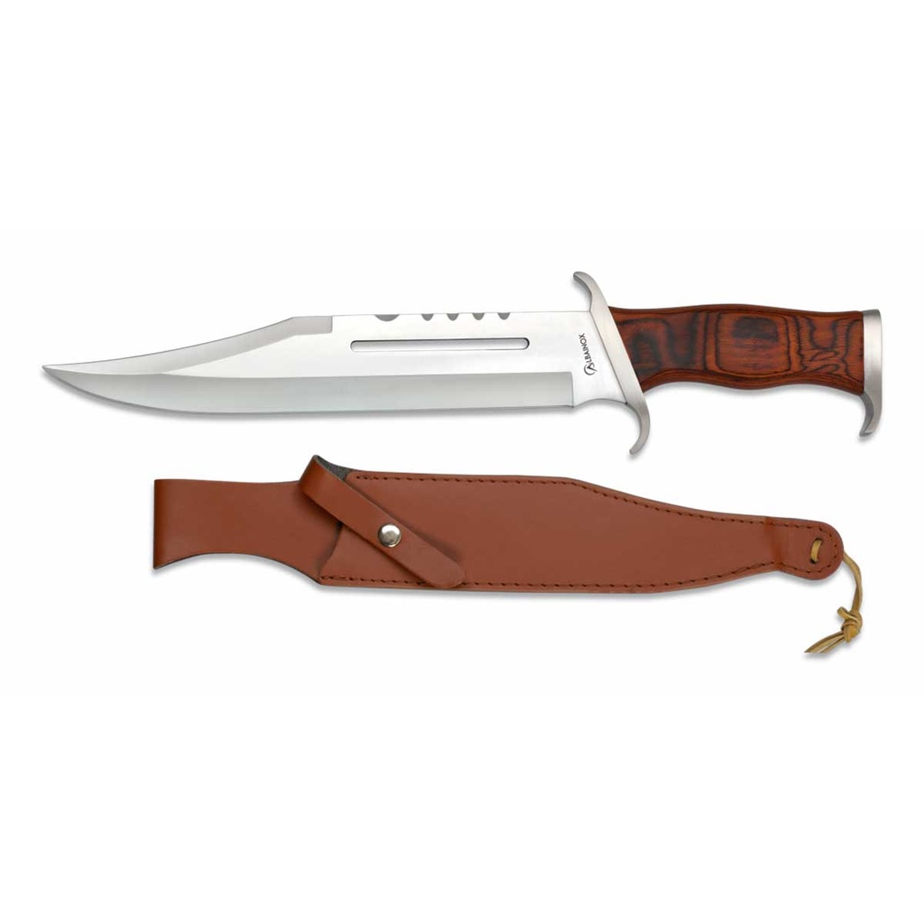 CUCHILLO ALBAINOX RAMBO MANGO 26.3 CM MADERA