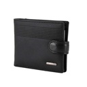 CARTERA PIEL GRABADO CIERRE NEGRA