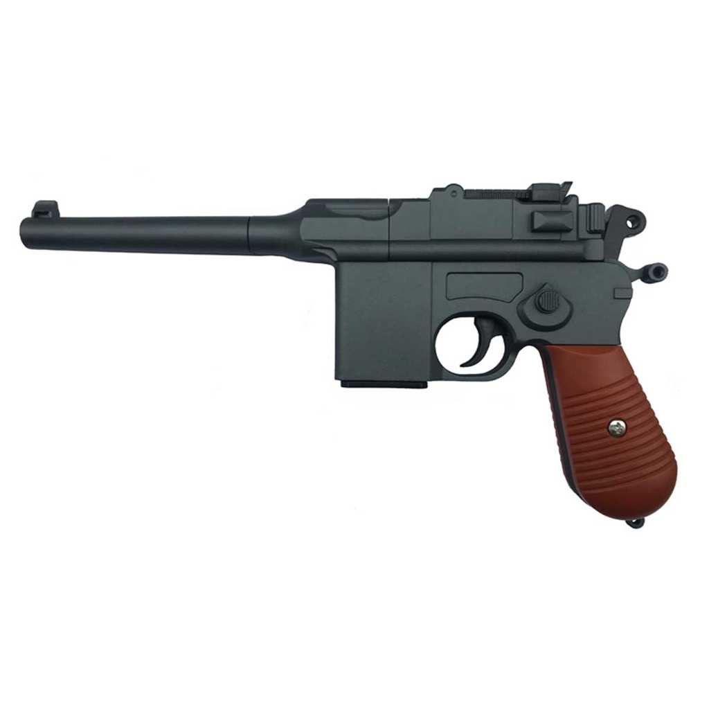 PISTOLA VIGOR MUELLE CAÑON LARGO NEGRA-MARRON