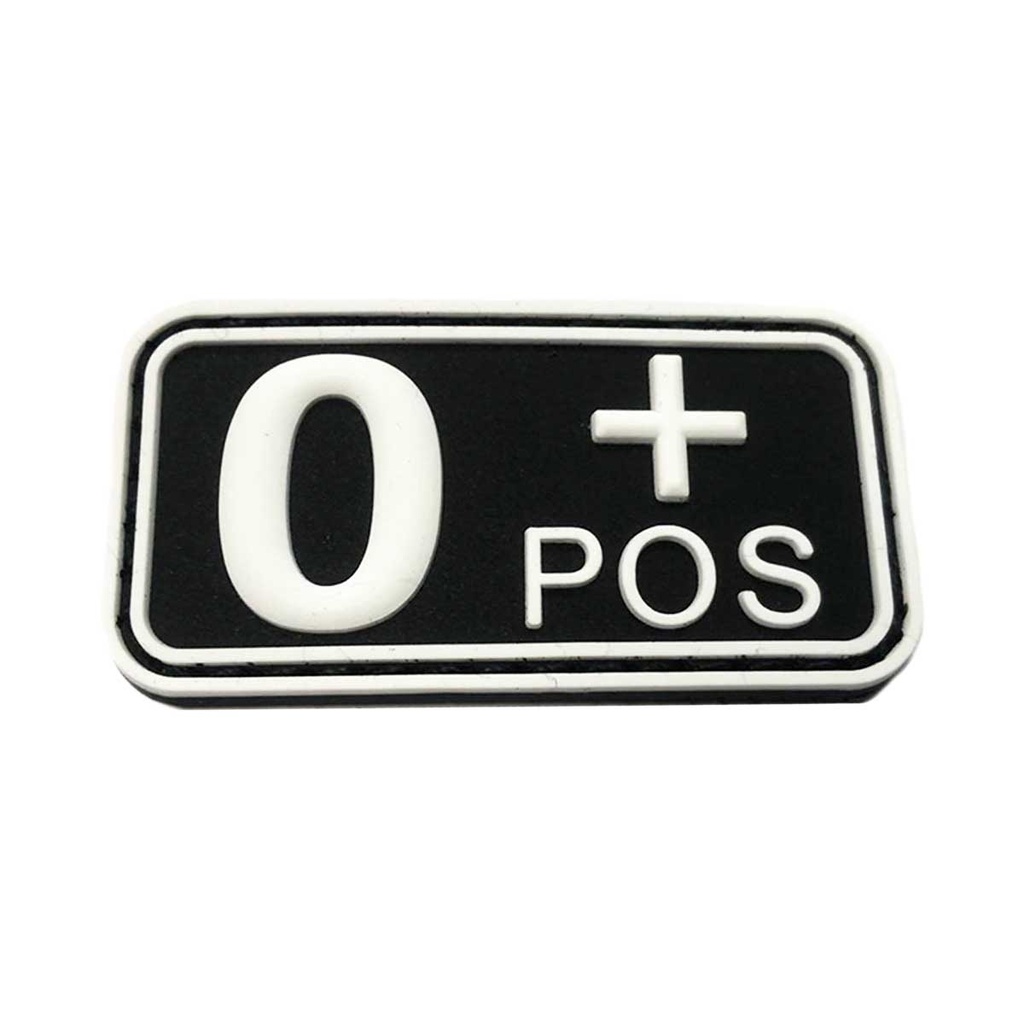 PARCHE IMMORTAL PVC GRUPO SANGUINEO 0 POSITIVO NEGRO