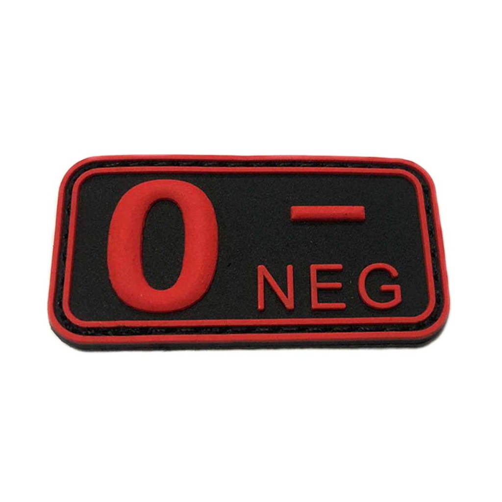 PARCHE IMMORTAL PVC GRUPO SANGUINEO 0 NEGATIVO NEGRO-ROJO