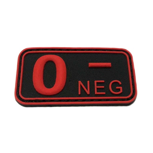 [IW-08265-RD] PARCHE IMMORTAL PVC GRUPO SANGUINEO 0 NEGATIVO NEGRO-ROJO