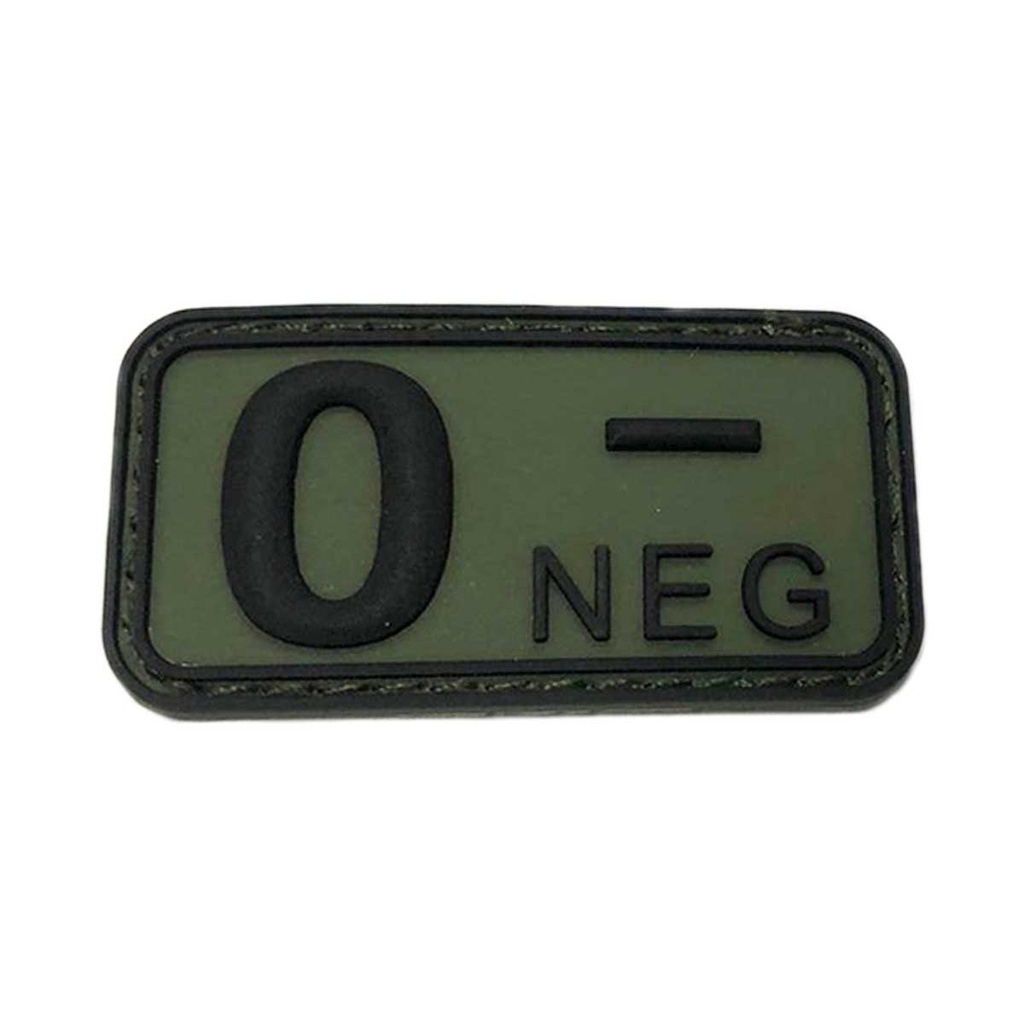 PARCHE IMMORTAL PVC GRUPO SANGUINEO 0 NEGATIVO VERDE