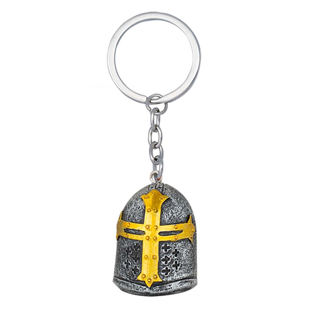 LLAVERO TEMPLARIO CASCO RESINA GRIS