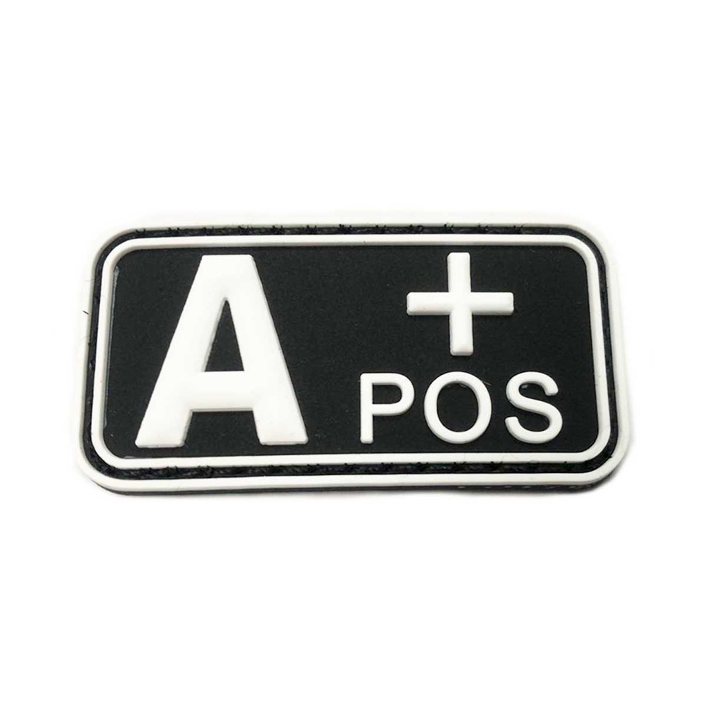 PARCHE IMMORTAL PVC GRUPO SANGUINEO A POSITIVO NEGRO