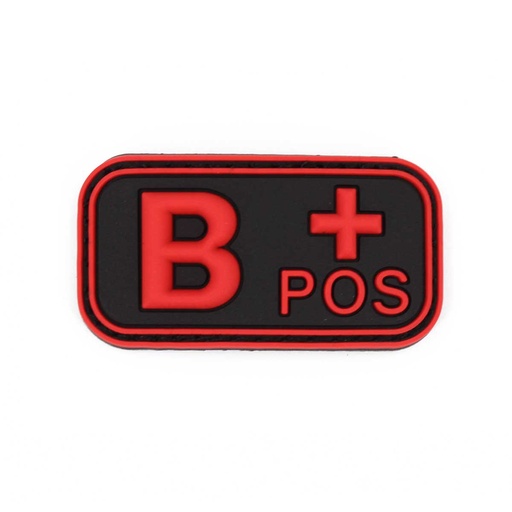 [IW-08277-RD] PARCHE IMMORTAL PVC GRUPO SANGUINEO B POSITIVO  NEGRO-ROJO