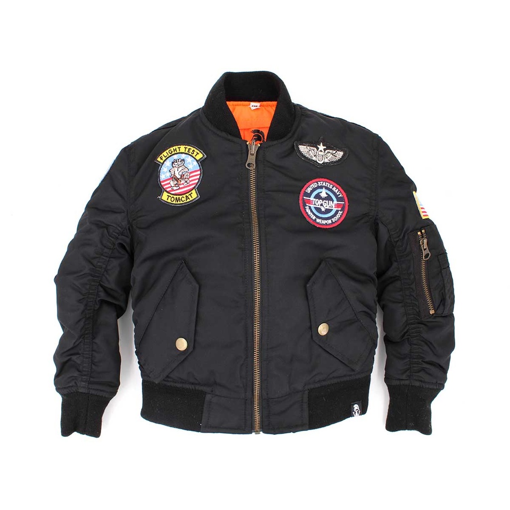 CAZADORA BOMBER IMMORTAL NIÑO PARCHES NEGRA