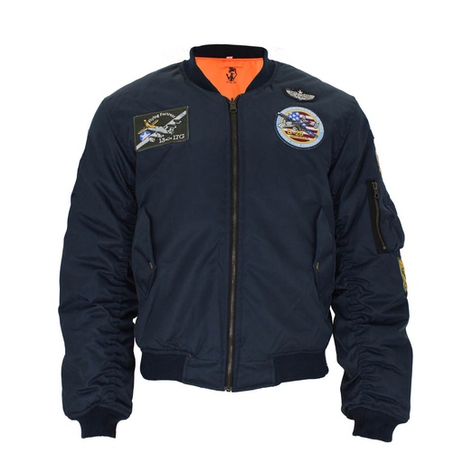 [IW-200203-NVBL-XS] CAZADORA BOMBER IMMORTAL PARCHES MARINO (XS)