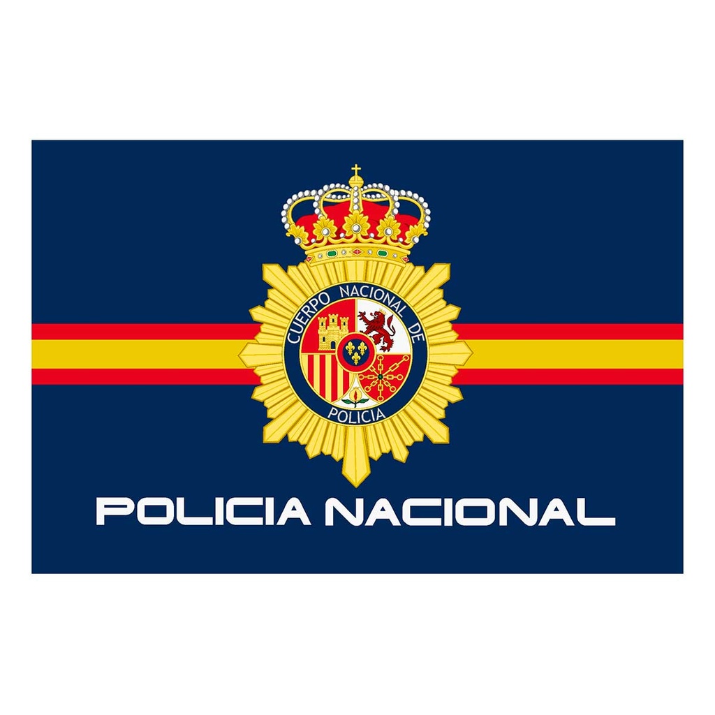 BANDERA POLICIA NACIONAL RASO 90X150 ESPAÑA AZUL