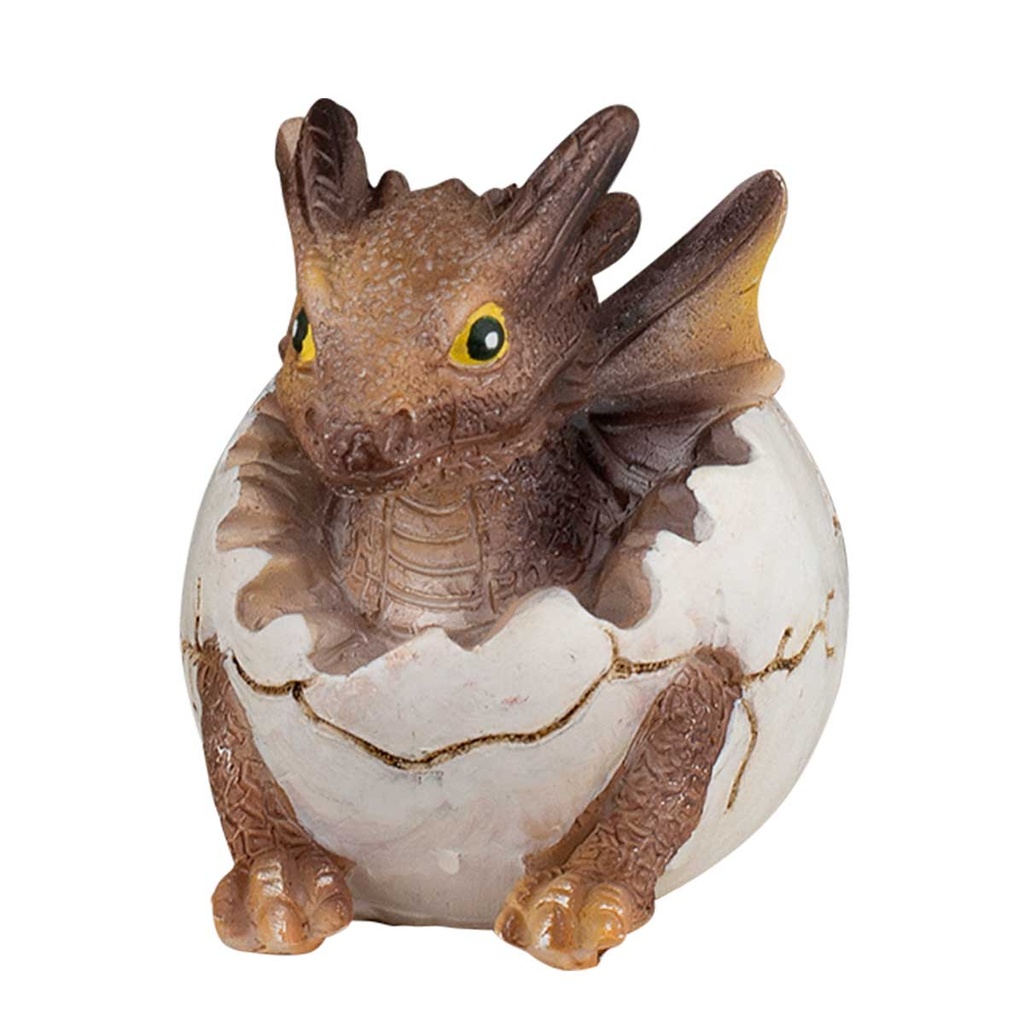 FIGURA RESINA DRAGON HUEVO 6.5 CM MARRON