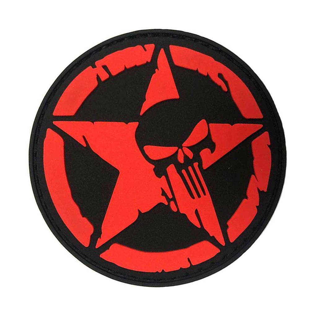 PARCHE IMMORTAL PVC ESTRELLA PUNISHER NEGRO