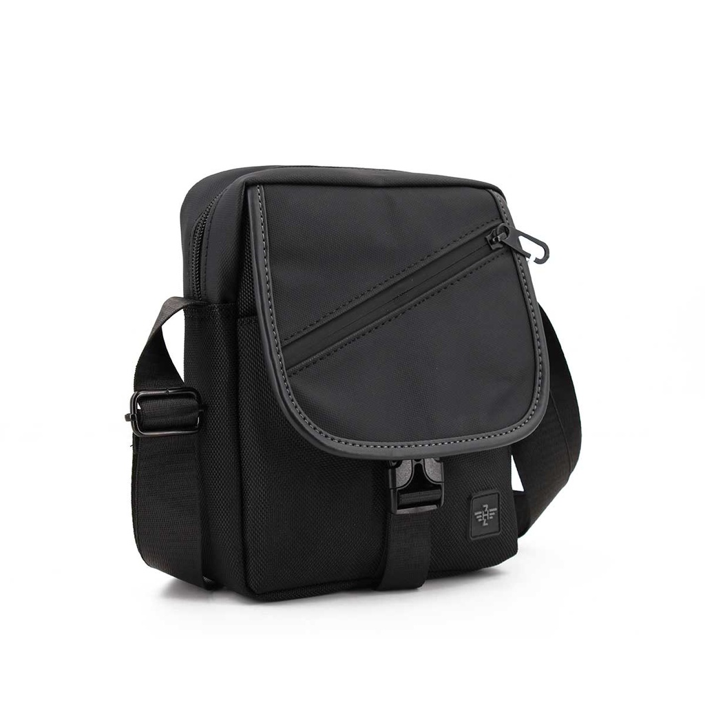 BOLSO ZH NYLON CREMALLERA TAPA NEGRO