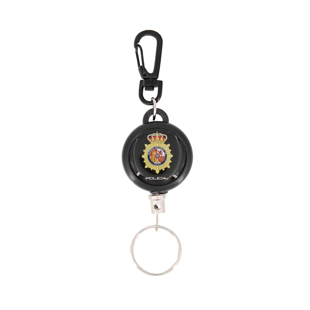 LLAVERO EXTENSIBLE C/MOSQUETON POLICIA NACIONAL