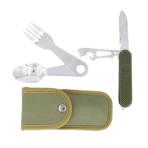 [IW-33037-OD] CUBIERTO MILITAR IMMORTAL NAVAJA C/FUNDA CORDURA VERDE