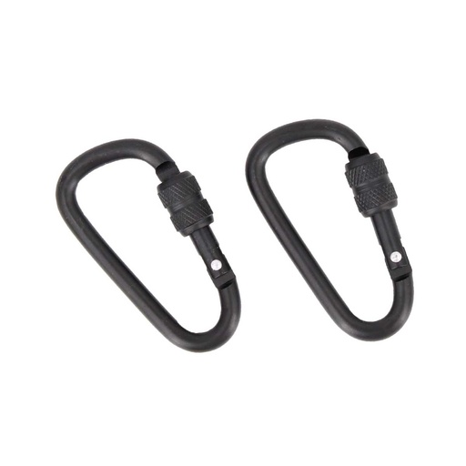 [IW-0204] MOSQUETON IMMORTAL C/SEGURO 2PCS 6CM NEGRO