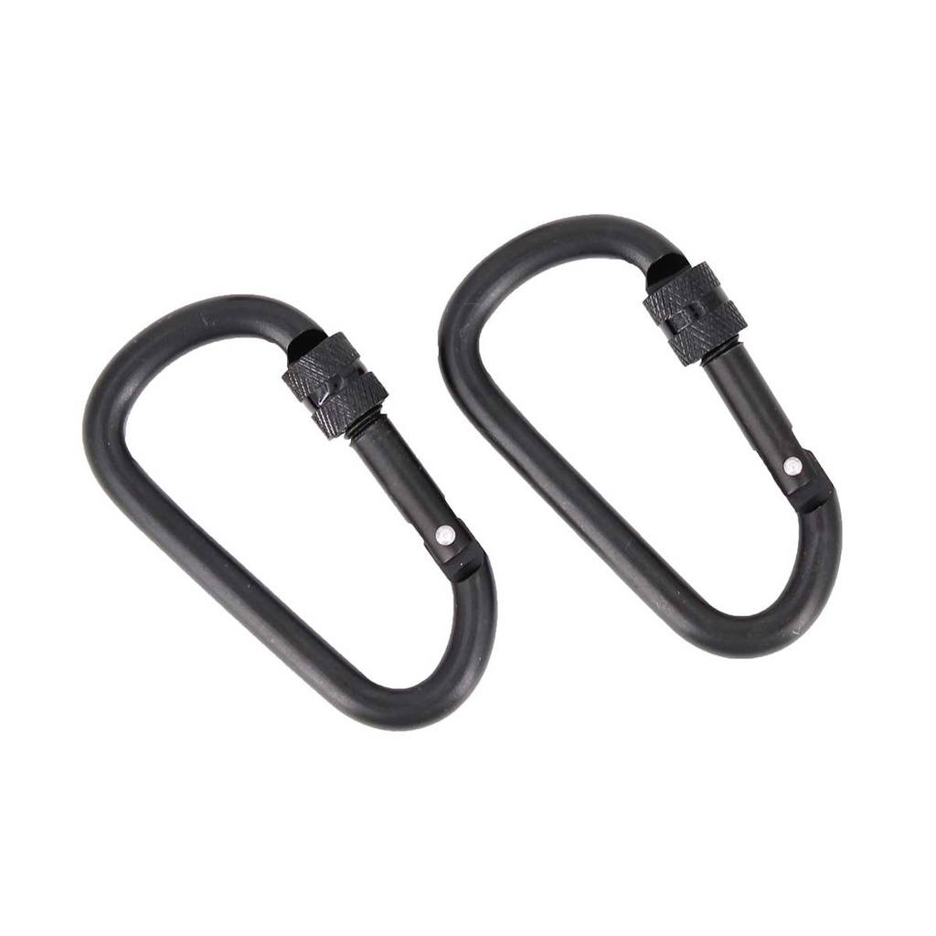 MOSQUETON IMMORTAL CON SEGURO 2PCS 8CM NEGRO