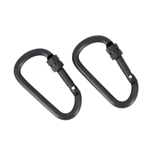 [IW-0208-SEGURO] MOSQUETON IMMORTAL CON SEGURO 2PCS 8CM NEGRO