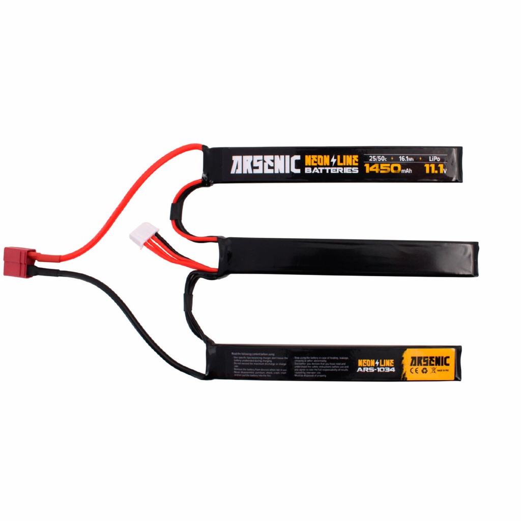 BATERIA ARSENIC LIPO 11.1V 1450MAH 25C/50C 3STICK T-DEAN NEGRA