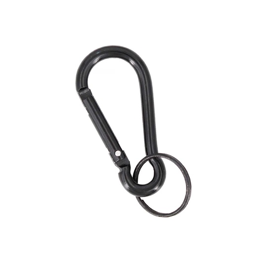 [IW-0206] MOSQUETON IMMORTAL ALUMINIO C/LLAVERO 6CM NEGRO