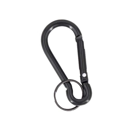 [IW-0207] MOSQUETON IMMORTAL ALUMINIO C/LLAVERO 7CM NEGRO