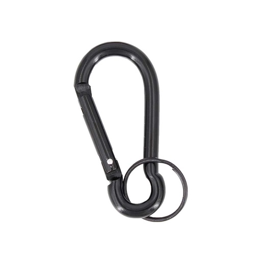 [IW-0208] MOSQUETON IMMORTAL ALUMINIO C/LLAVERO 8CM NEGRO