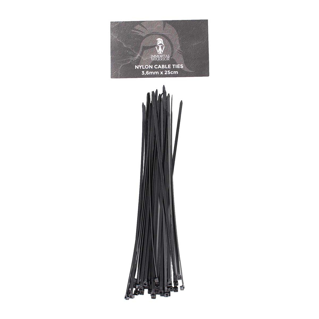 BRIDAS IMMORTAL LARGAS 3.6MM X 25CM 30PCS NEGRA